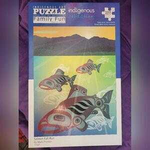 Salmon Fall Run (Tlingit Tribe) 500 Piece Jigsaw Puzzle